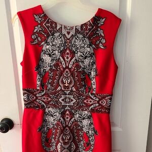 Dressbarn Red Paisley Sheath Dress